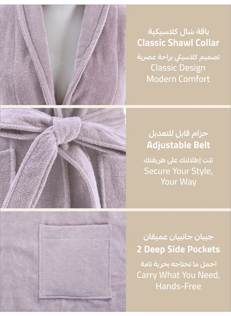 دوناتيلا روب حمام فيلور قطني ناعم سريع الامتصاص (مقاس L/XL) أرجواني فاتح