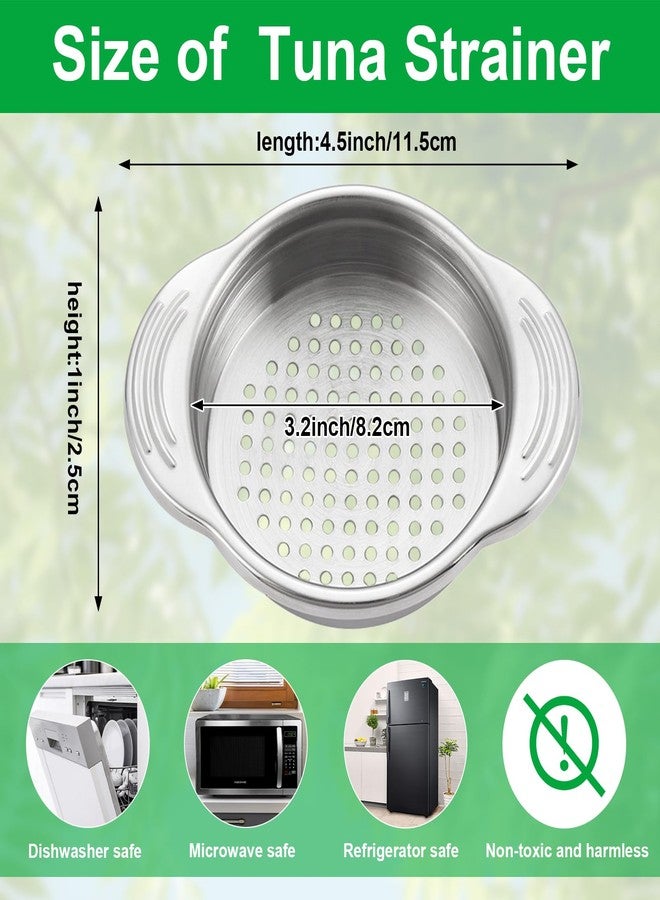 lyBlissor 2 Pcs Stainless Steel Strainer, Metal Sieve Can Drainer, Food Grade Dishwasher Safe Tuna Press Oil Drainer Filter Colander for Kitchen Canned Beans Vegetables - Image 2