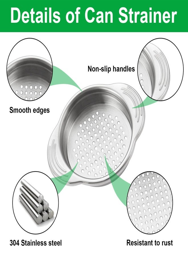 lyBlissor 2 Pcs Stainless Steel Strainer, Metal Sieve Can Drainer, Food Grade Dishwasher Safe Tuna Press Oil Drainer Filter Colander for Kitchen Canned Beans Vegetables - Image 4