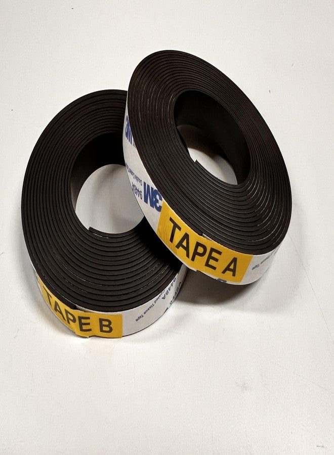 Yamsop Adhesive Magnetic Tape A+B (6.6 ft + 6.6 ft), Magnetic Strips with Adhesive Backing for Screen Doors and Window Screens, Magnetic Stripes with Mutual Attraction - Image 1