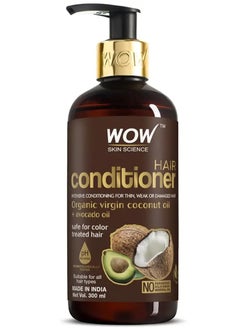 WOW WOW Hair Conditioner - Coconut & Avocado Oil - Restore Dry, Damaged Hair - Increase Gloss - Reduce Split Ends, Frizz - Sulfate, Silicones, Paraben Free - All Hair Types, Adults & Children - 300 mL  - Image 1