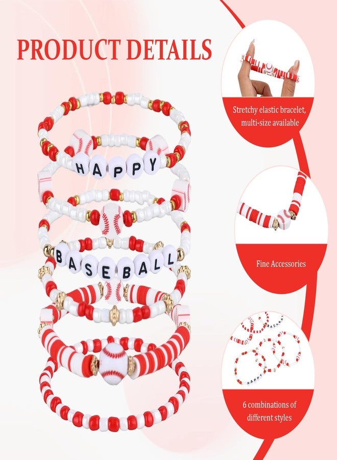 DONQTWAY 36 Pcs Baseball Bracelets Baseball Party Favors Stackable Beaded Bracelet for Game Day Team Bracelets,Baseball Mom Christmas Ornaments Cheer Bracelet Gifts Sports Fan Stuff Accessories - Image 3
