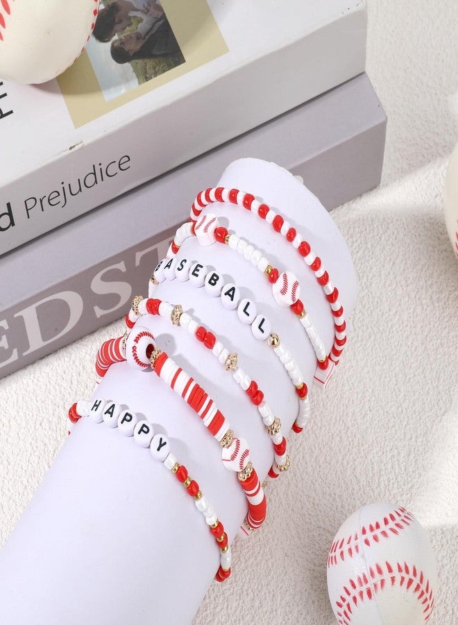 DONQTWAY 36 Pcs Baseball Bracelets Baseball Party Favors Stackable Beaded Bracelet for Game Day Team Bracelets,Baseball Mom Christmas Ornaments Cheer Bracelet Gifts Sports Fan Stuff Accessories - Image 5