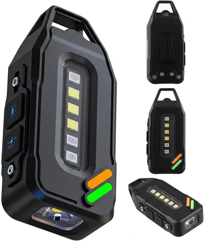 Gainsten Small Keychain Rechargeable Pocket Torch 500 Lumens LED+COB with 9 Modes and Magnetic Base - Image 1