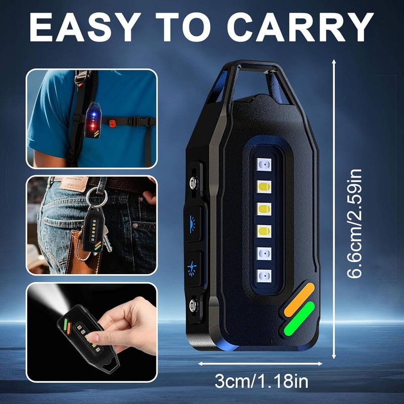Gainsten Small Keychain Rechargeable Pocket Torch 500 Lumens LED+COB with 9 Modes and Magnetic Base - Image 4