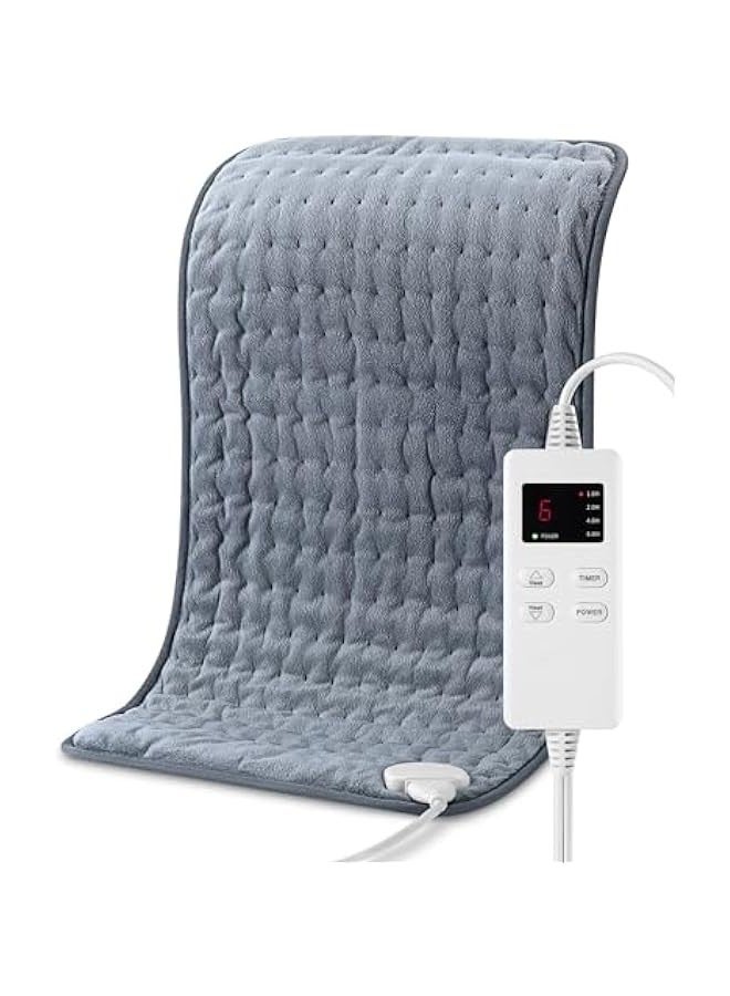 TRASSLE Heating Pad, Electric Heating Pads for Back, 6 Heat Settings Electric Heat Pad for Neck and Shoulder, 4 Timer Settings, Moist Heat Option, Auto Shut Off  - Image 1