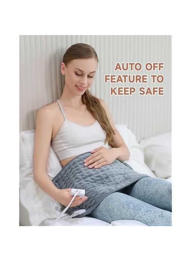 TRASSLE Heating Pad, Electric Heating Pads for Back, 6 Heat Settings Electric Heat Pad for Neck and Shoulder, 4 Timer Settings, Moist Heat Option, Auto Shut Off  - Image 5