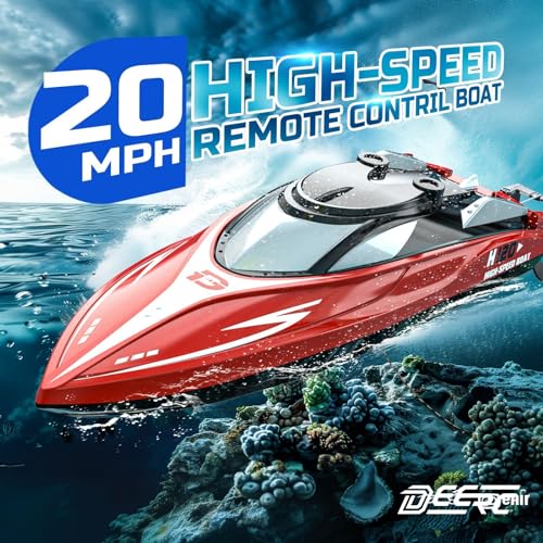 DEERC H120 Fast RC Boat for Pools and Lakes 24 GHz 20 MPH Racing Boats for Kids Adults with Rechargeable BatteryLow Battery AlarmCapsize RecoveryGifts for Boys Girls - Image 5