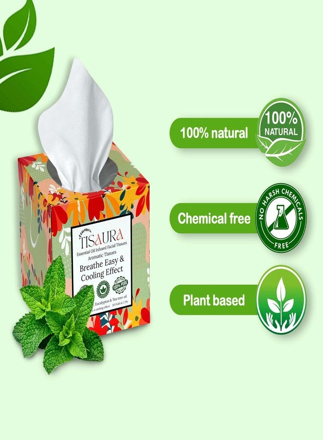 TISAURA Cold Relief & Nasal Comfort Aromatherapy Tissues, 50 Pulls (Pack of 3), 150 Pulls 2 ply, Infused with 100% Pure Plant Based Essential Oil| Scented Tissues for Daily Use - Image 4