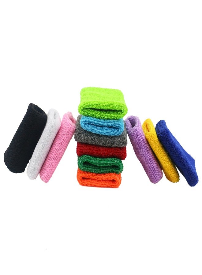 Ogrmar 12 Pairs Cotton Sweat Sports Sweatband Basketball Wristband (12 Pairs) - Image 4