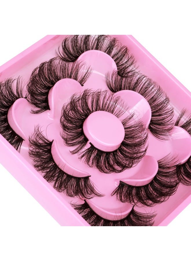Focipeysa Lashes Mink Fluffy Wispy False Eyelashes 20mm Dramatic Faux Mink Eyelashes D Curl Long Fake Lashes Pack Look Like Extension - Image 4