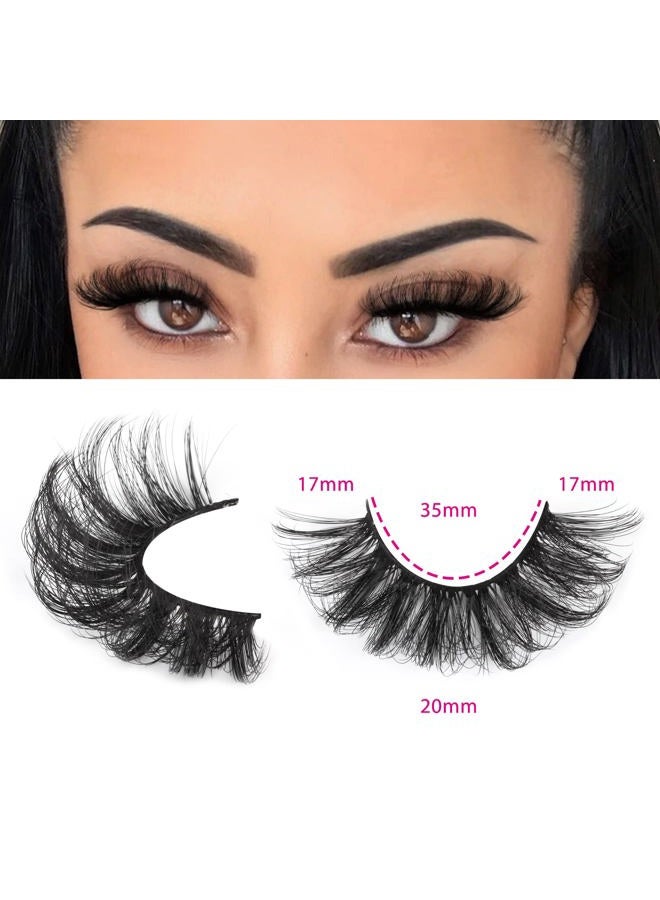 Focipeysa Lashes Mink Fluffy Wispy False Eyelashes 20mm Dramatic Faux Mink Eyelashes D Curl Long Fake Lashes Pack Look Like Extension - Image 2