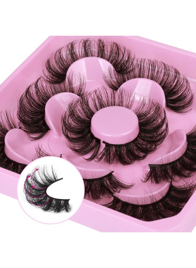 Focipeysa Lashes Mink Fluffy Wispy False Eyelashes 20mm Dramatic Faux Mink Eyelashes D Curl Long Fake Lashes Pack Look Like Extension - Image 1