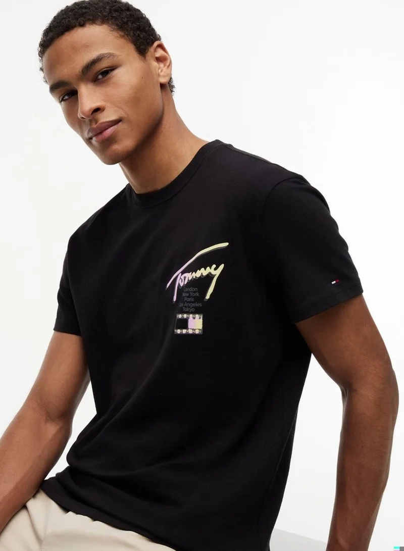 Tommy Jeans Signature Logo Crew Neck T-Shirt