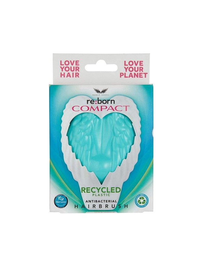 Tangle Angel Reborn Compact White Detangling Hairbrush Ecofriendly For All Hair Types Ice Blue - Image 3