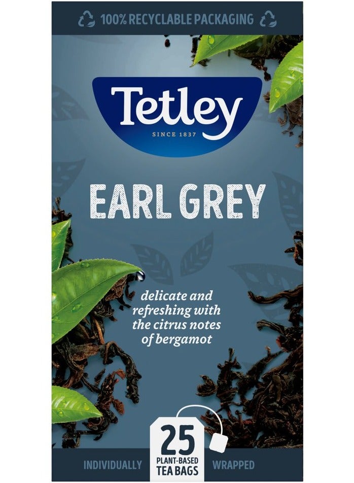 Tetley Earl Grey 25 Plant-Based Tea Bags 50g - Image 1