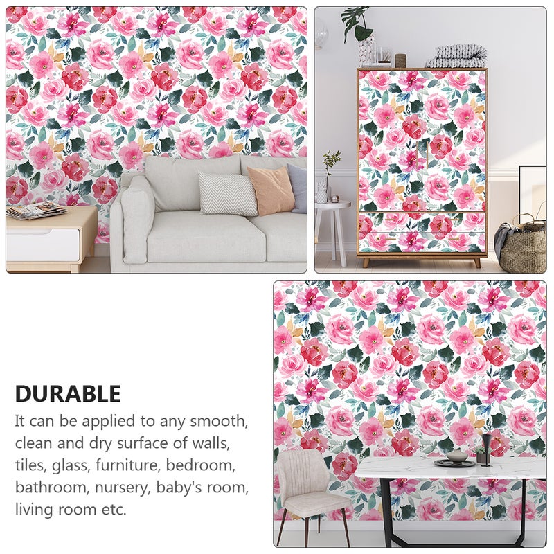 1 Set Flowers Self-adhesive Wallpaper Removable Wallpaper Background Wall Paste - Image 4