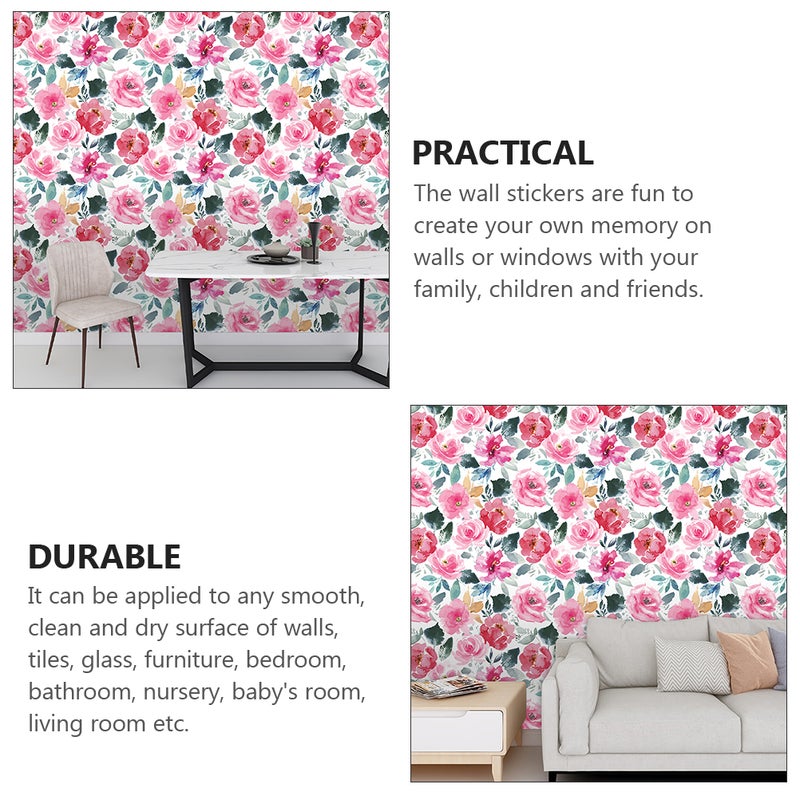 1 Set Flowers Self-adhesive Wallpaper Removable Wallpaper Background Wall Paste - Image 5