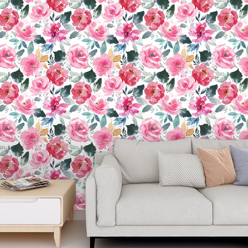 1 Set Flowers Self-adhesive Wallpaper Removable Wallpaper Background Wall Paste - Image 2