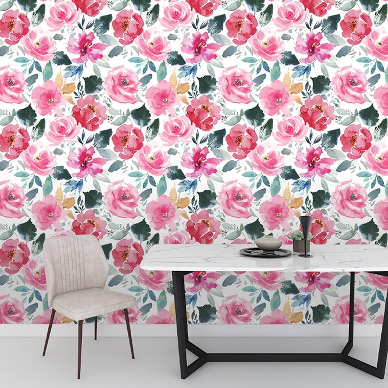 1 Set Flowers Self-adhesive Wallpaper Removable Wallpaper Background Wall Paste - Image 3