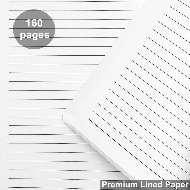 BGHEOUYV Notebook Journal, College Ruled Notebook Lined A5 160 Pages,Hard Cover Journals for Writing, Notebooks for Work Office School Women Men,5.7 inches x 8.4 inches(White) - Image 3
