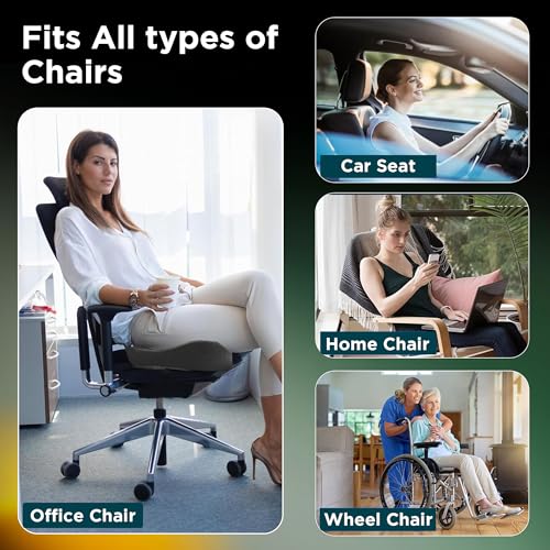 Dr Trust USA 370 Pro Seat Cushion for Tailbone, Coccyx, Hip, Thigh, Sciatica Support, Lower Back Pain Relief, Ergonomic Memory Foam Contoured Cushion for Car, Office or Home Chair Sitting Up To 100 Kg - Image 5