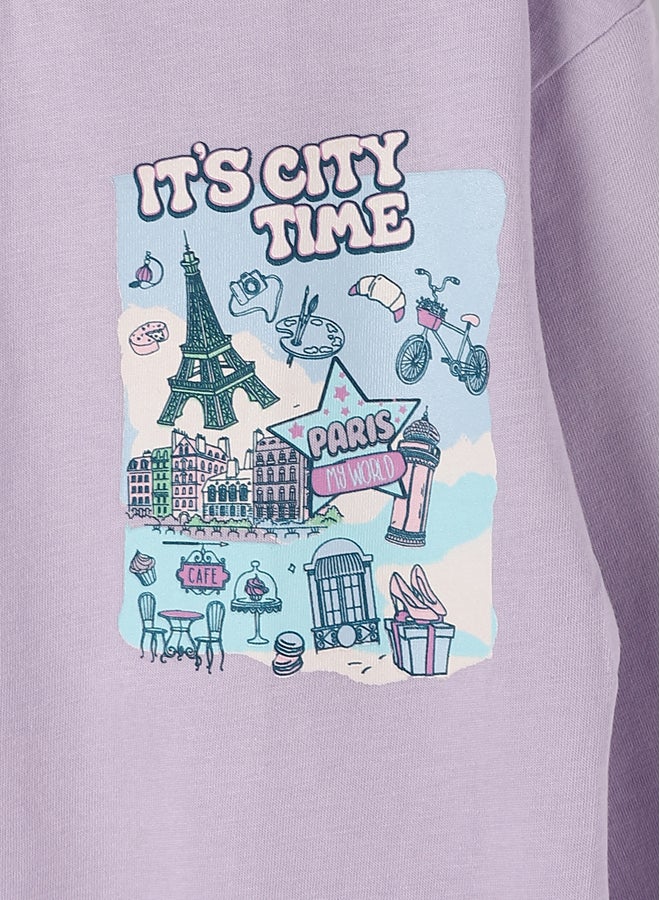 LC WAIKIKI Girl Printed shirt Long Sleeve Crew Neck  - Image 4