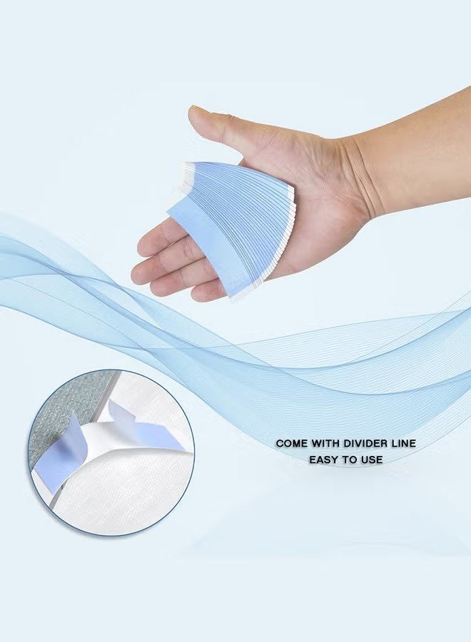 Happy D 36 Pcs Wig Tape Strips, Water-Proof Strong Adhesive Double Sided Lace Wigs Tape, Wig Sticky Tape for Toupee Lace Front Wig Strong Hold Waterproof Strips(Blue Color (1/4)) - Image 3