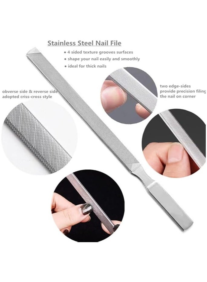 Stainless Steel Nail File - Ideal for Hands and Feet, 7 Inch, Suitable for Salon, Home and Travel Use - Image 4