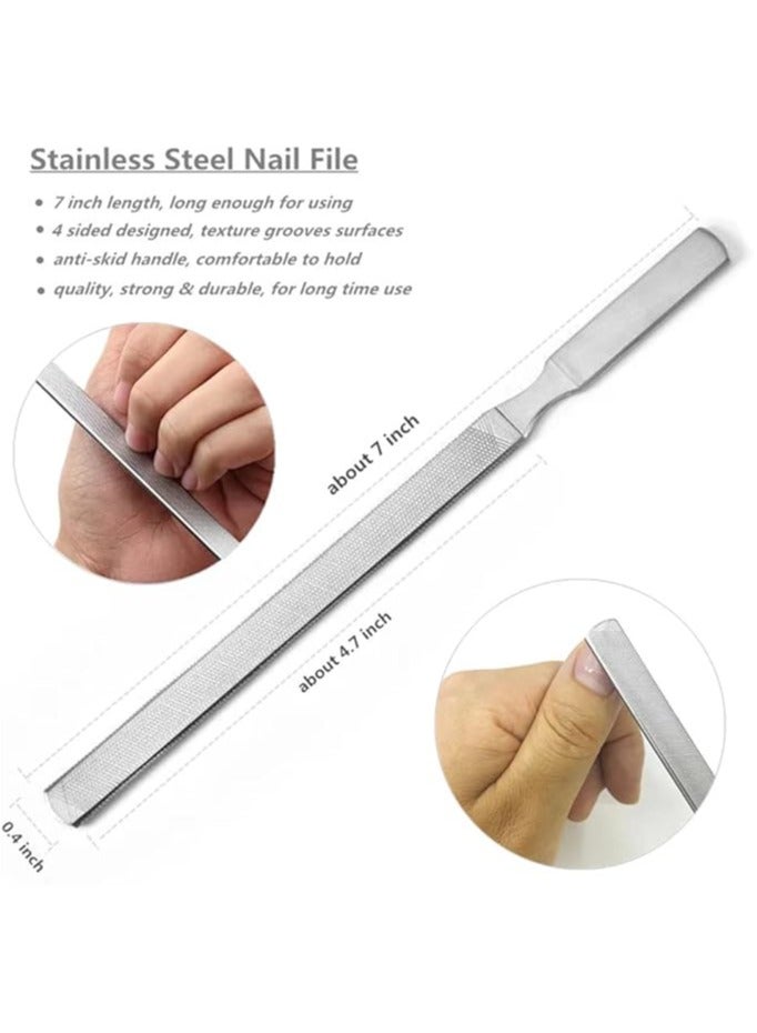 Stainless Steel Nail File - Ideal for Hands and Feet, 7 Inch, Suitable for Salon, Home and Travel Use - Image 3