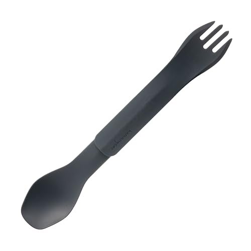 humangear GoBites Duo | Travel & Camping Utensils | Portable & Convertible Dining Ware | Multi-Functional Spork, Gray - Image 1