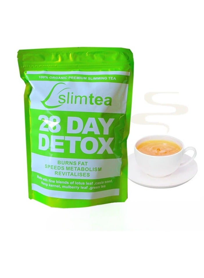 AS SEEN ON TV شاي ديتوكس للتنحيف لمدة 28 يومًا، شاي لخفض الوزن، شاي لخفض الوزن مثبط للشهية، شاي عشبي صحي وآمن وفعال لحرق الدهون لإدارة الوزن - Image 1