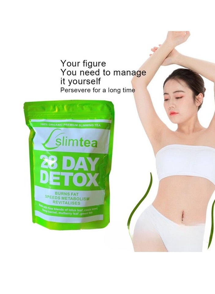 AS SEEN ON TV شاي ديتوكس للتنحيف لمدة 28 يومًا، شاي لخفض الوزن، شاي لخفض الوزن مثبط للشهية، شاي عشبي صحي وآمن وفعال لحرق الدهون لإدارة الوزن - Image 2