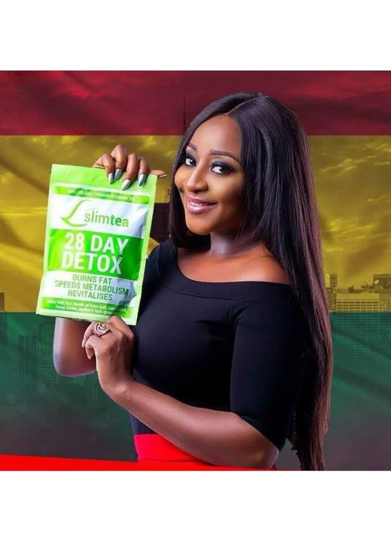 AS SEEN ON TV شاي ديتوكس للتنحيف لمدة 28 يومًا، شاي لخفض الوزن، شاي لخفض الوزن مثبط للشهية، شاي عشبي صحي وآمن وفعال لحرق الدهون لإدارة الوزن - Image 3