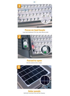 MODI 200W Solar Street Lights Outdoor - Remote Control - Wide Angle Motion Sensor - 10000MAh Battery - Dusk to Dawn Illumination - 6500K LED Waterproof Street Lamp for Commercial, Yard, Parking Lot  - Image 4