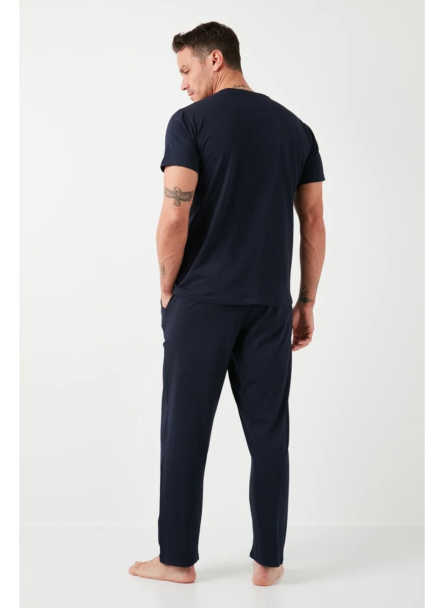 Buratti Cotton Regular Fit Short Sleeve Men's Pajama Set with Elastic Waist 6572009