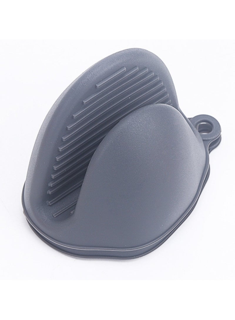 1 Pair Oven Mitts Silicone Heat Resistant Pinch Mitts Cooking Pinch Grips Pot Holder Potholder for Kitchen Non-slip Glove Shark Clips Grey  - Image 4