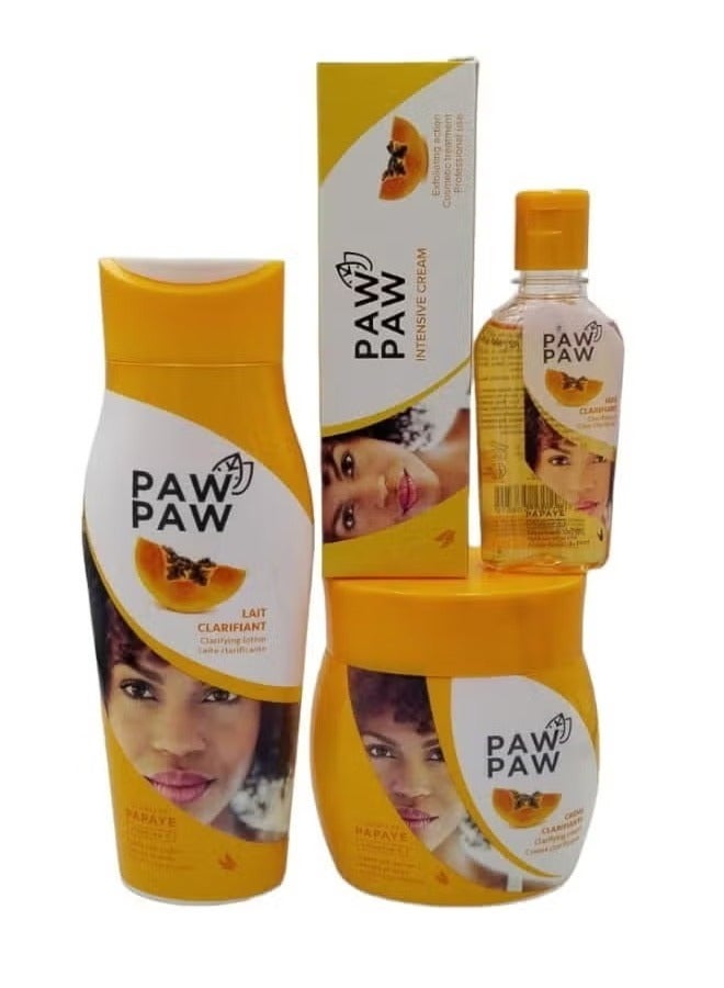 Body Purifying Set With Papaya Extract and Vitamin E Lotion 500ml Cream 300ml Intensive Cream 50ml Oil 60ml 