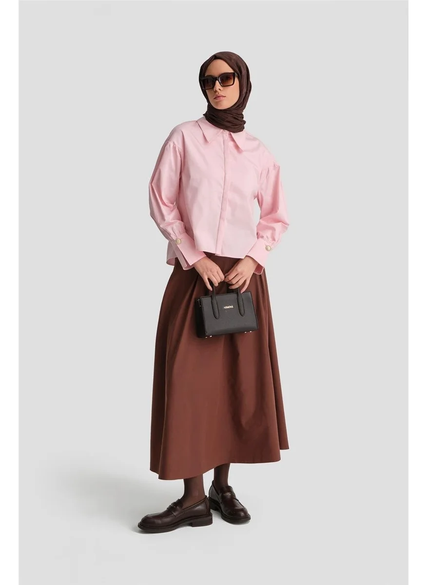 ARMINE Pointed Collar Floss Linen Shirt 24K3602 Pink