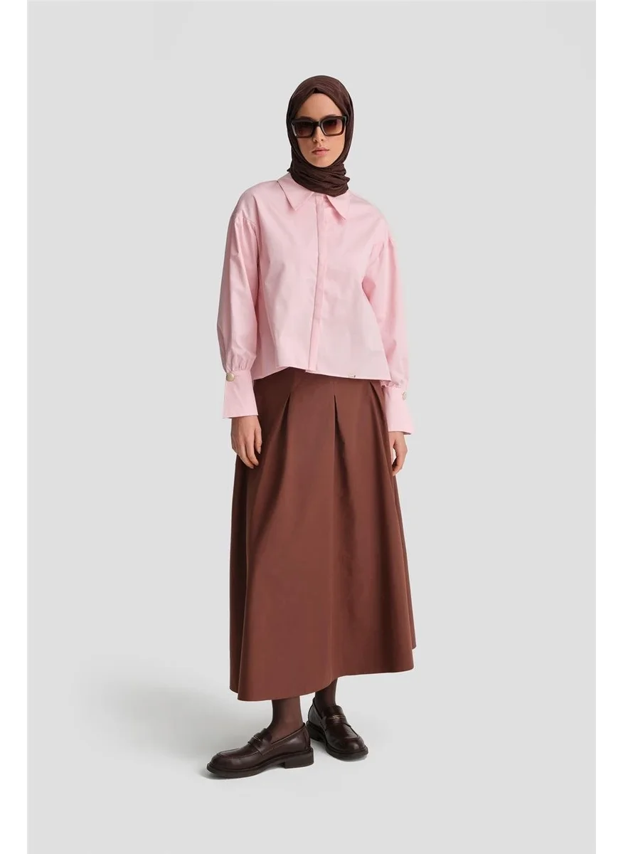 ARMINE Pointed Collar Floss Linen Shirt 24K3602 Pink