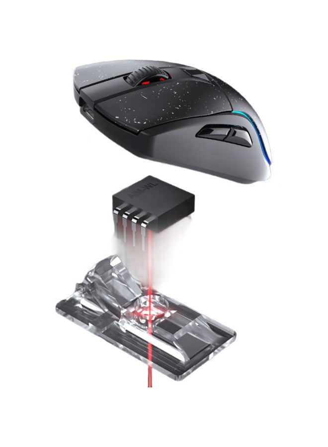 Daryo A950 Starry Sky Edition Wireless Wired Bluetooth Tri-Mode Gaming Mouse For Esports, Suitable For Medium To Large Hands, Lightweight, Rgb, Rechargeable With Base - Image 1