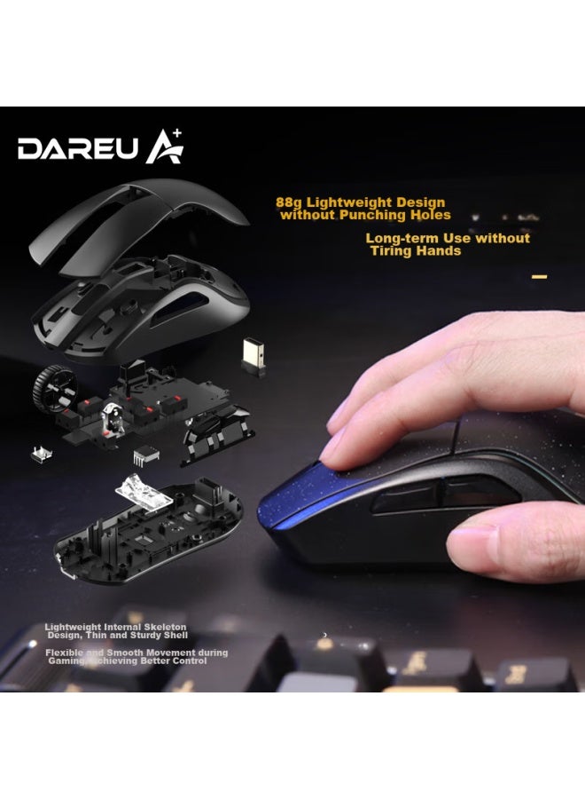Daryo Dareu A950 Starry Sky Edition Wireless Wired Bluetooth Tri-mode Gaming Mouse For Esports, Suitable For Medium To Large Hands, Lightweight, Rgb, Rechargeable With Base - Image 4