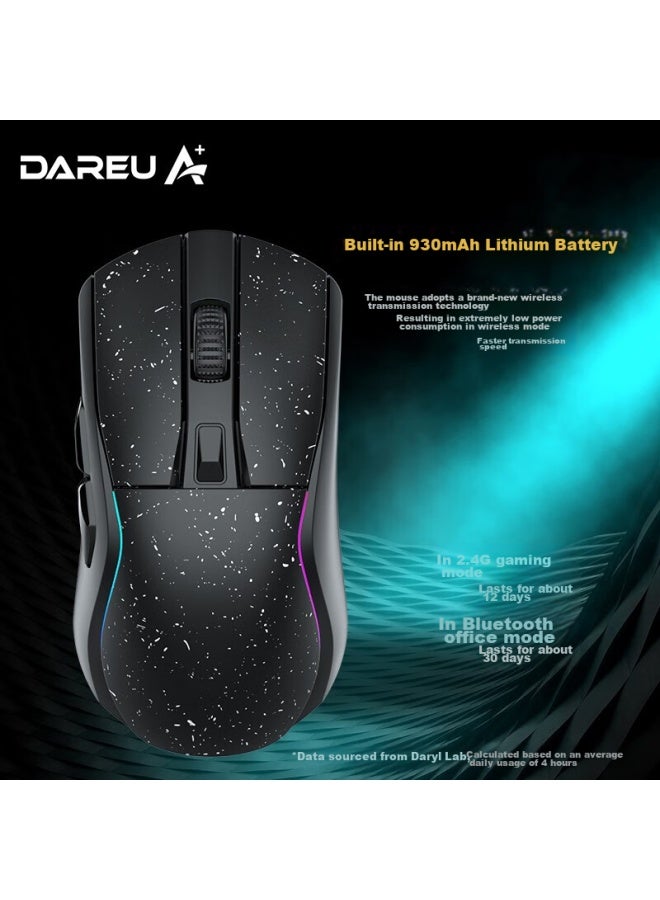 Daryo Dareu A950 Starry Sky Edition Wireless Wired Bluetooth Tri-mode Gaming Mouse For Esports, Suitable For Medium To Large Hands, Lightweight, Rgb, Rechargeable With Base - Image 2