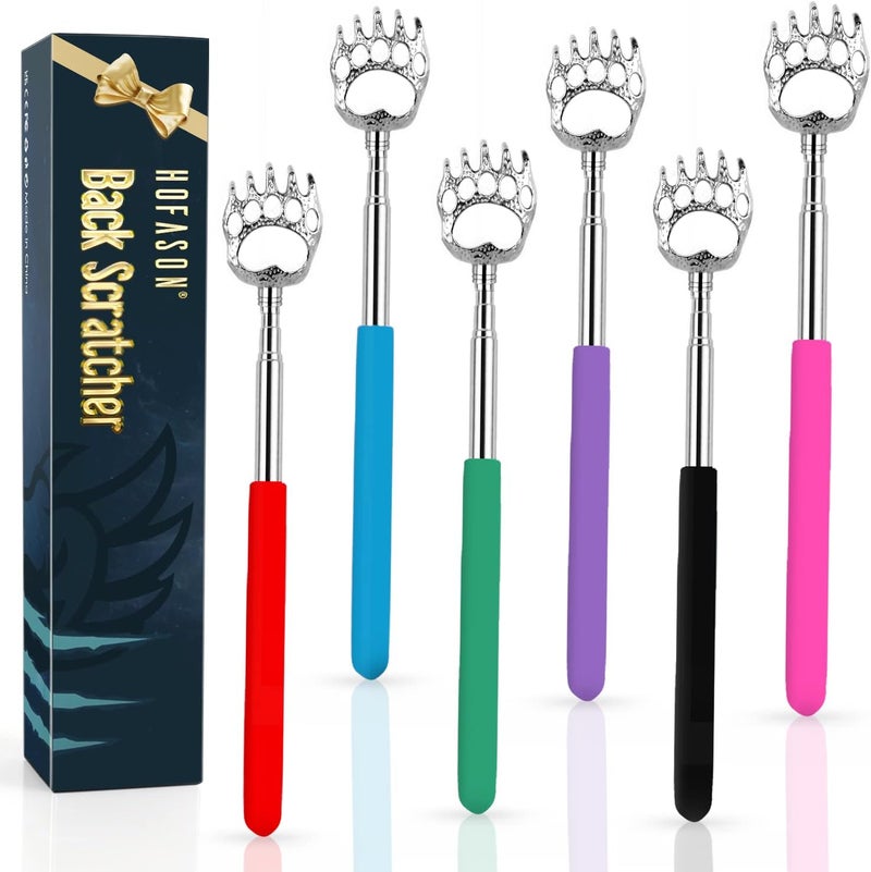 HOFASON 6 Pack Back Scratcher - Telescoping Bear Claw Scratchers for Men, Women, and Teens - Ideal Gift for Any Occasion - Image 1