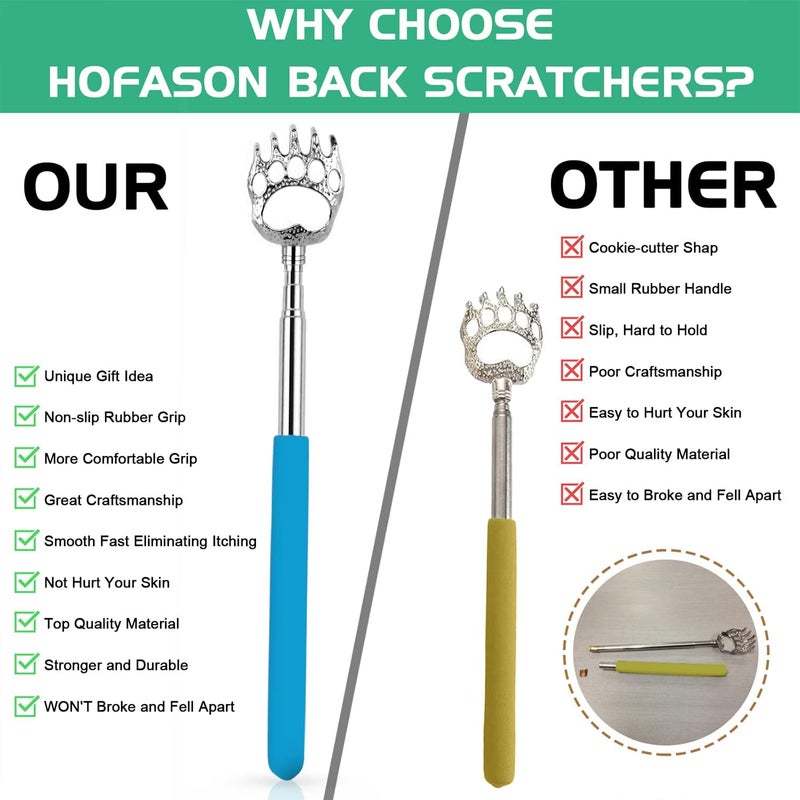 HOFASON 6 Pack Back Scratcher - Telescoping Bear Claw Scratchers for Men, Women, and Teens - Ideal Gift for Any Occasion - Image 4