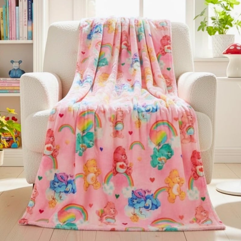 Franco Care Bears Nostalgic Classic Bedding Super Soft Plush Cozy Throw, 46 in x 60 in, (Officially Licensed Product) by Franco Collectibles - Image 1