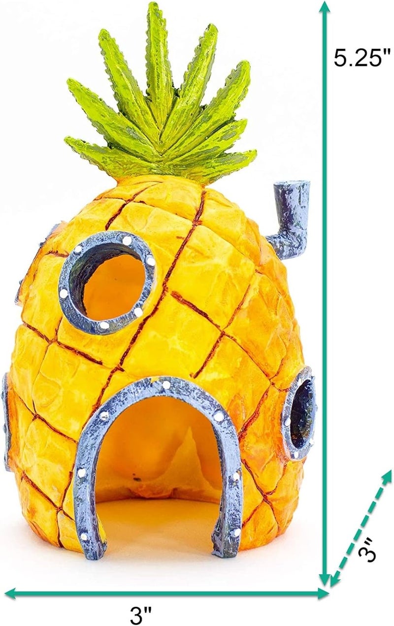 Penn Plax Penn-Plax SpongeBob's Pineapple House Fish Tank Ornament - 6.5" Tall - Image 3