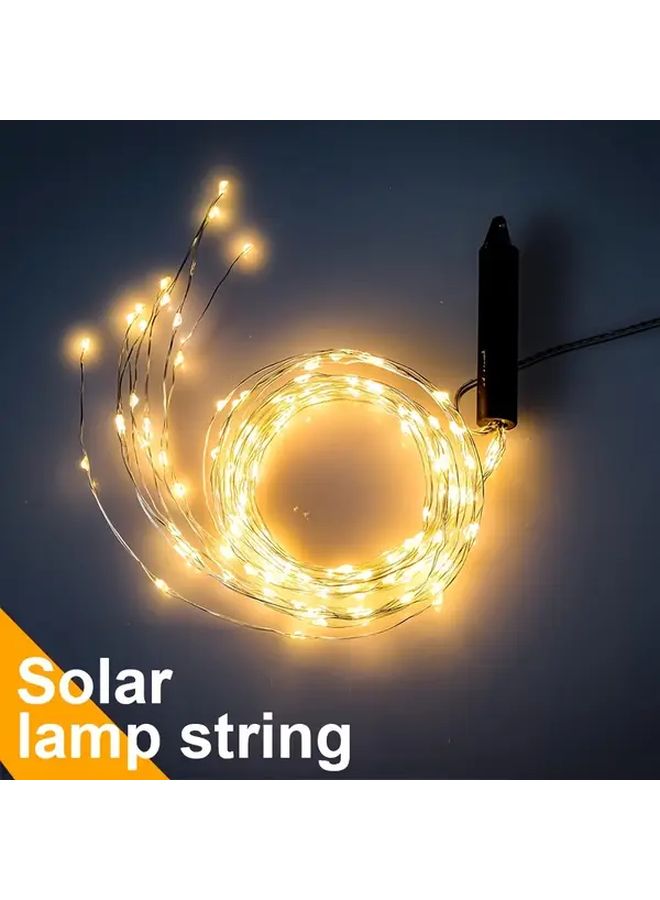 Solar Powered LED Fairy Lights 200 LEDs Warm White 2m 8 Modes Remote Control Indoor Outdoor - Image 1
