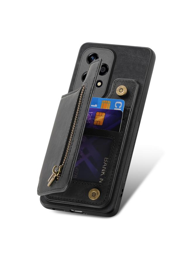 S-TOP Case For Honor 50 SE Retro Leather Zipper Wallet Back Phone Case - Image 4