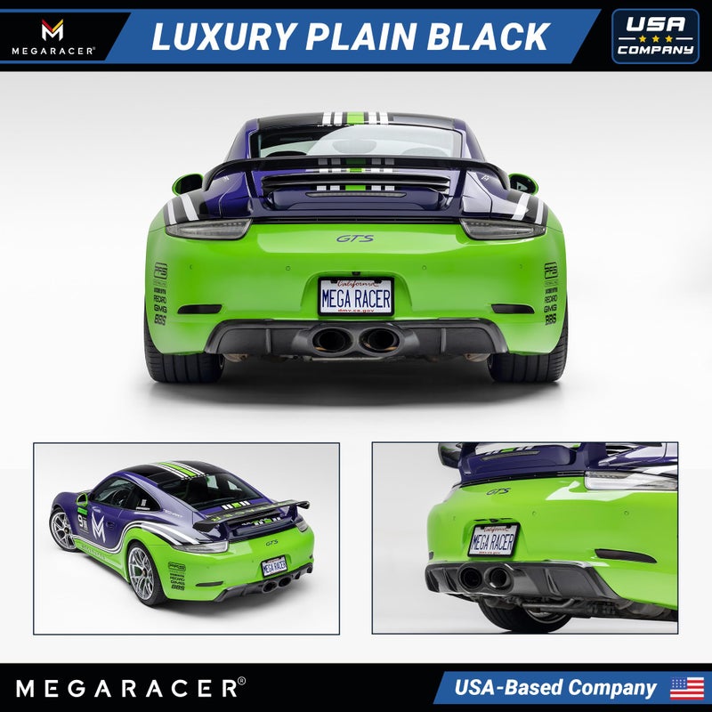 Mega Racer Premium Thin Matte Black License Plate Frame - 1 Piece, Rust-Free Stainless Steel, Rattle-Free, Street Legal with Screw Caps, Slim Metal Front & Rear Car Tag Holder - Fits BMW, Audi, Lexus & More - Image 4